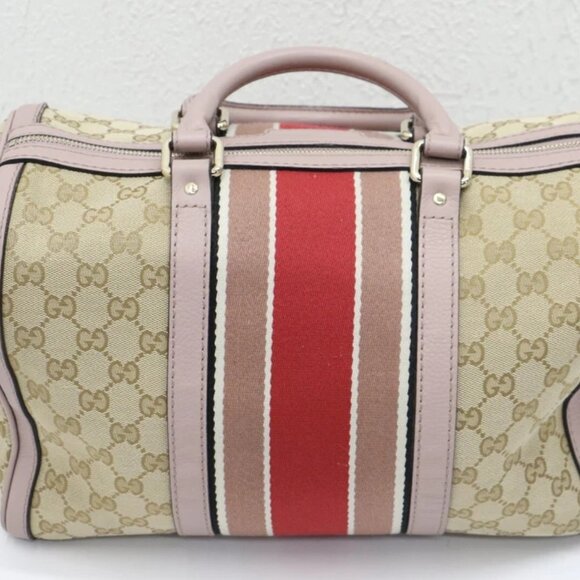 Gucci Web Boston Bag GG Canvas Medium 247205 525040 - Picture 8 of 16